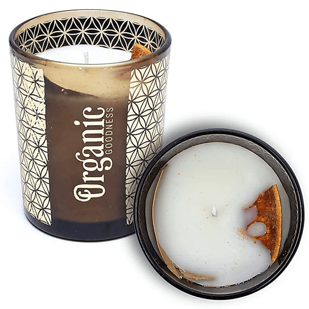 Κερί Σόγιας Organic Goodness με αιθέριο έλαιο Μανταρίνι(Mandarin) & Φλούδα από Πορτοκάλι με Φύλο Δάφνης Χρόνος καύσης 55 ώρες Διαστάσεις:11 x 9 cm - mykarma.gr