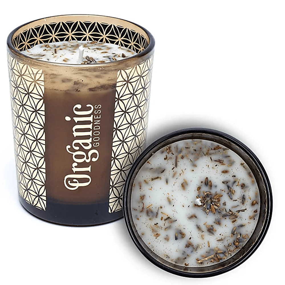 Κερί Σόγιας Organic Goodness με αιθέρια έλαια Φασκόμηλο & Λεβάντα (Sage & Lavender) με Φύλλα φασκόμηλου & μπουμπούκια λεβάντας Χρόνος καύσης 55 ώρες Διαστάσεις:11 x 9 cm - mykarma.gr