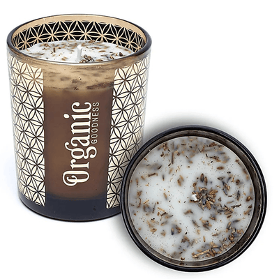 Κερί Σόγιας Organic Goodness με αιθέρια έλαια Φασκόμηλο & Λεβάντα (Sage & Lavender) με Φύλλα φασκόμηλου & μπουμπούκια λεβάντας Χρόνος καύσης 55 ώρες Διαστάσεις:11 x 9 cm - mykarma.gr