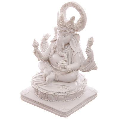 Άγαλμα Ganesha άσπρο.Διαστάσεις 13,5 x 8,5 x 8 cm - mykarma.gr