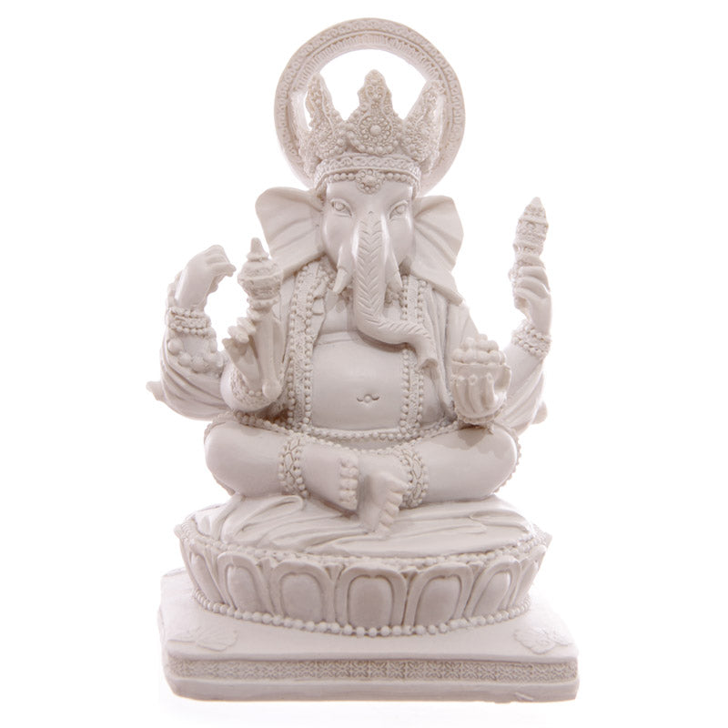 Άγαλμα Ganesha άσπρο.Διαστάσεις 13,5 x 8,5 x 8 cm - mykarma.gr