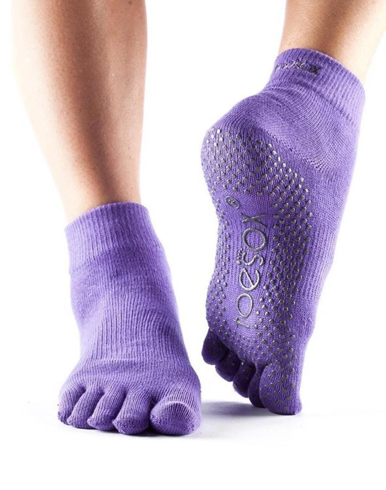 Toesox Full Toe Ankle Grip | Αντιολισθητικές κάλτσες με δάκτυλα. Από Οργανικό βαμβάκι. - mykarma.gr