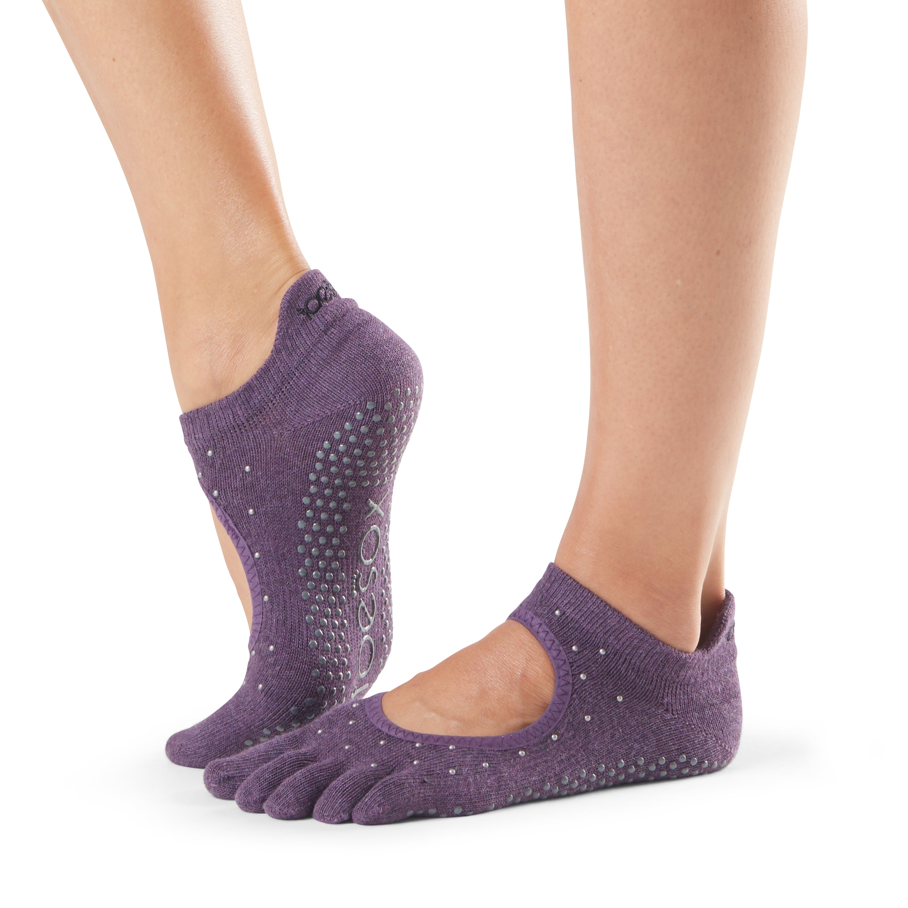 Toesox Full Toe Bellarina Grip | Αντιολισθητικές κάλτσες Μπαλαρίνα με δάκτυλα. Απο Οργανικό βαμβάκι. - mykarma.gr