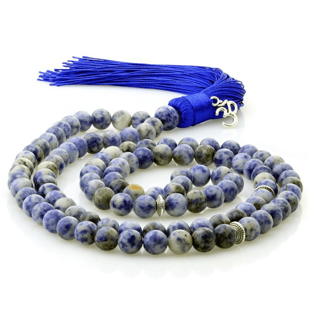 Mala με Μπλε Ίασπι - Blue Jasper - 108 χάντρες από 0,6 cm - mykarma.gr