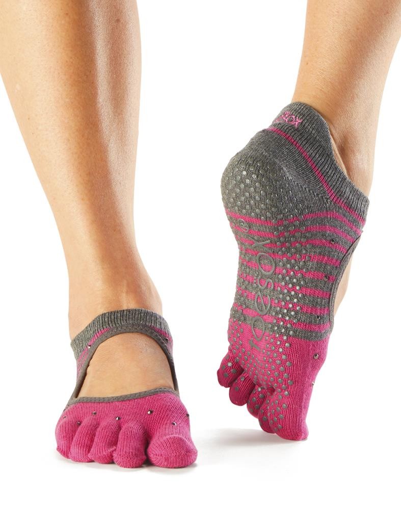 Toesox Full Toe Bellarina Grip | Αντιολισθητικές κάλτσες Μπαλαρίνα με δάκτυλα. Απο Οργανικό βαμβάκι. - mykarma.gr