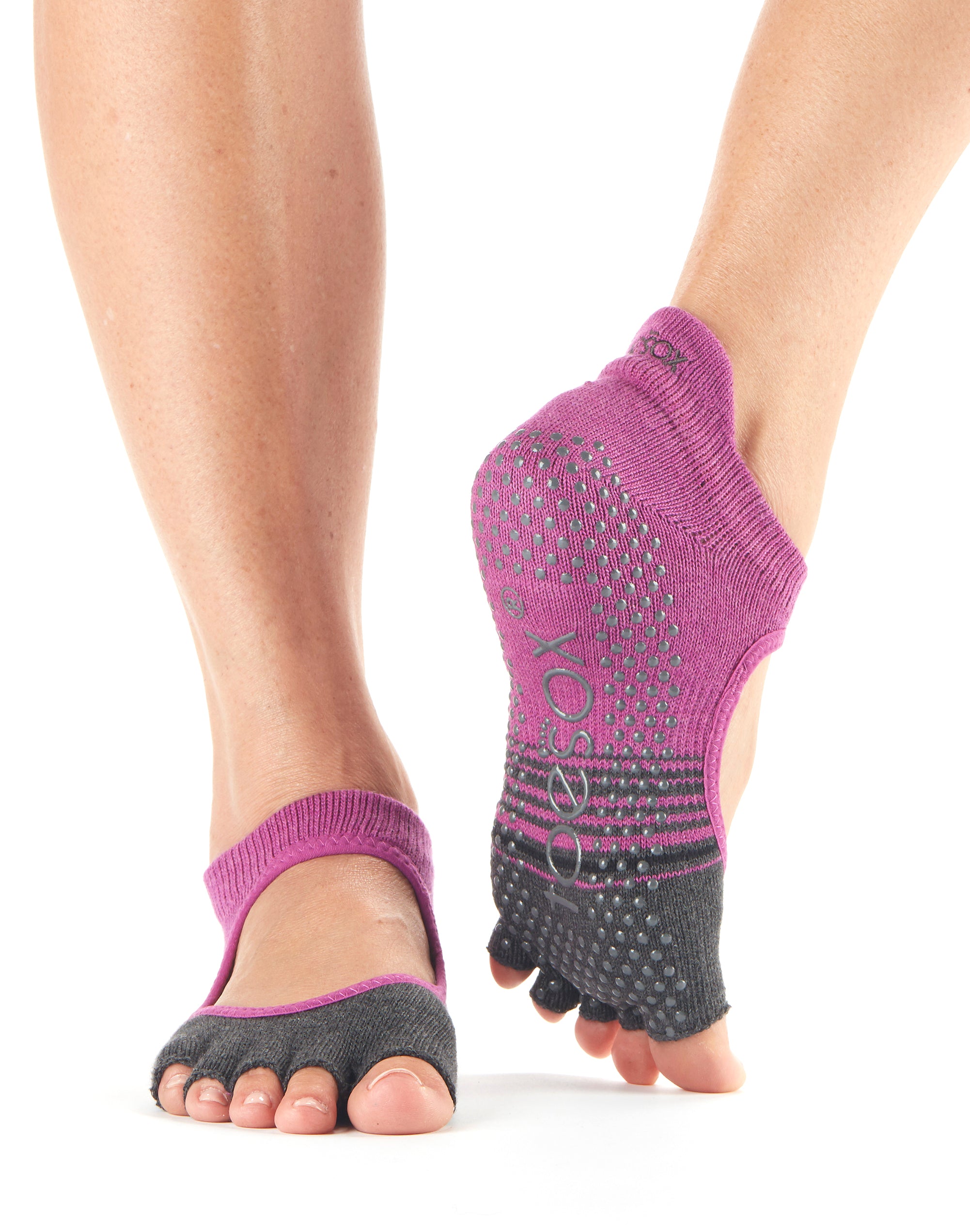 Toesox Half Toe Bellarina Grip | Αντιολισθητικές κάλτσες Μπαλαρίνα με κομμένα δάκτυλα.Απο Οργανικό βαμβάκι. - mykarma.gr