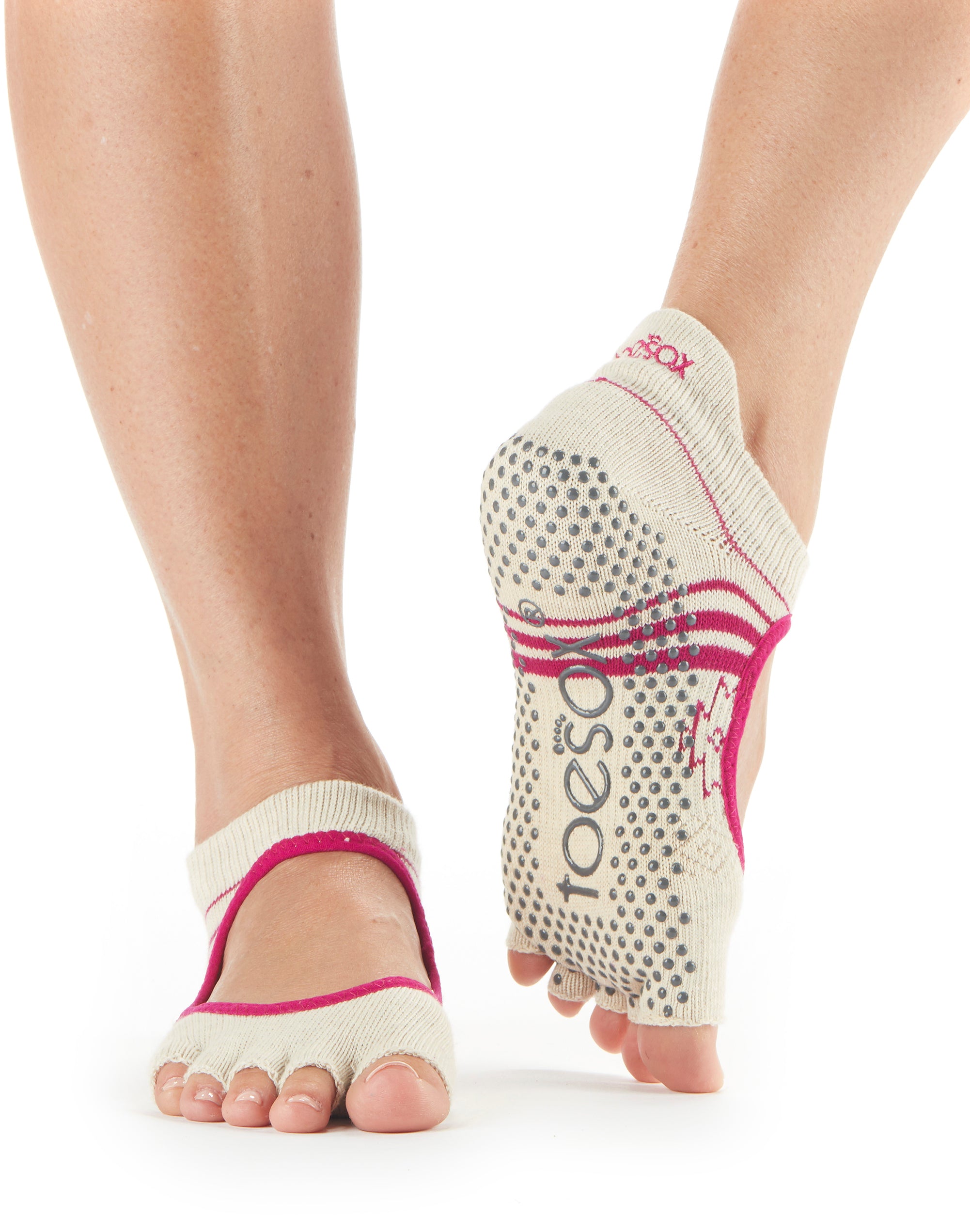 Toesox Half Toe Bellarina Grip | Αντιολισθητικές κάλτσες Μπαλαρίνα με κομμένα δάκτυλα.Απο Οργανικό βαμβάκι. - mykarma.gr