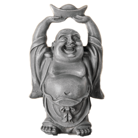 Βούδας της Ευτυχίας & Ευημερίας όρθιος - γκρι.Διαστάσεις: 8 x 6 x 12 (cm) - mykarma.gr