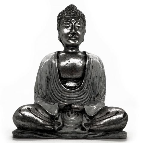 Άγαλμα καθιστός Βούδας - Γκρι Άσπρο - mykarma.gr