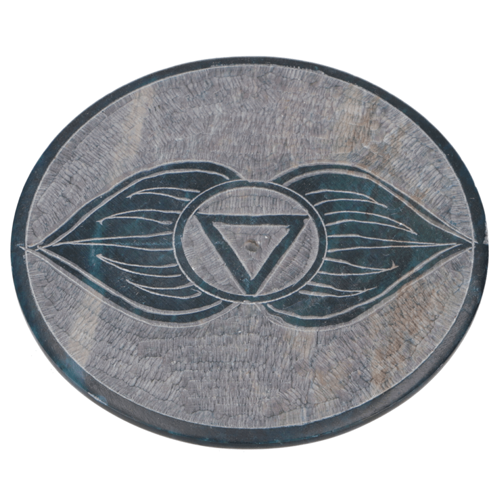 Βάση για Στικ από Σαπουνόπετρα - 6o Chakra Third Eye Ajna  Διάμετρος: 7,5 cm - mykarma.gr