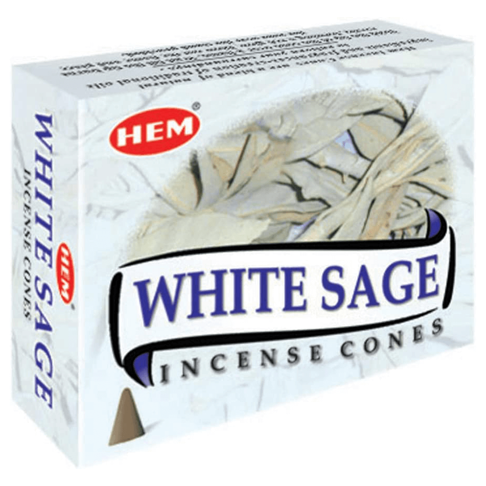 Αρωματικοί Κώνοι θυμιάματος - HEM - White Sage - 10 κώνοι - mykarma.gr