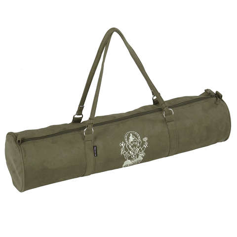 Yogistar- Τσάντα για στρώμα γιόγκα Ganesha - Αδιάβροχο Βελούδο - Λαδί - 69 cm - mykarma.gr