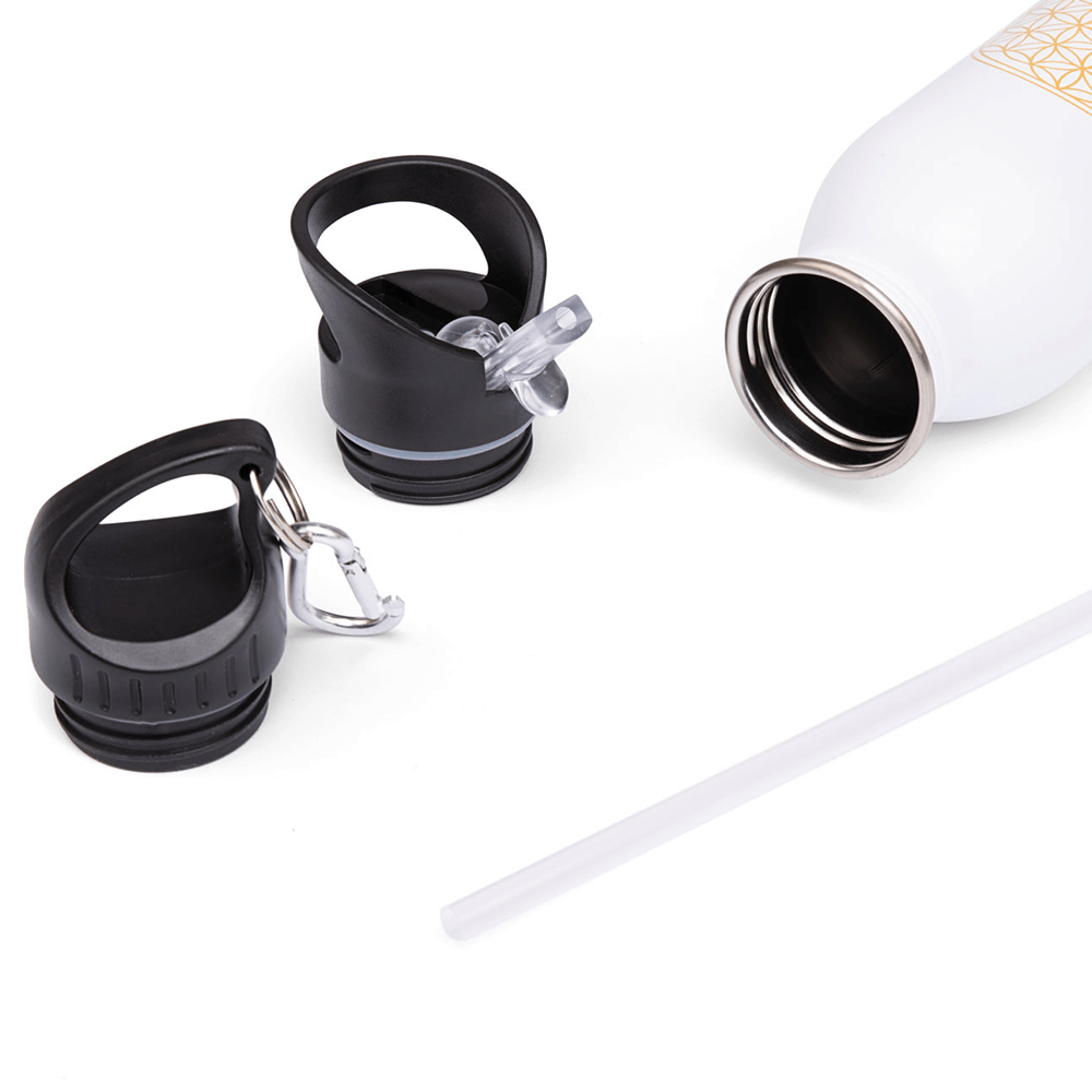 STAINLESS STEEL Flask - Μπουκάλι Νερού Γιόγκα από Ανοξείδωτο Χάλυβα - OM Sun - Burgundy 700ml - mykarma.gr
