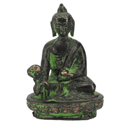 Ορειχάλκινο Άγαλμα του Βούδα της Ιατρικής - Medicine Buddha (Bhaisajyaguru) Διαστάσεις: 8x4x3,3 cm - mykarma.gr