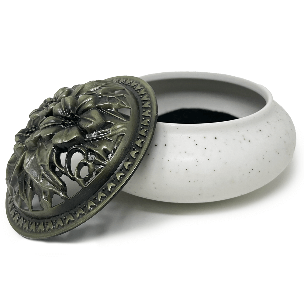 Κεραμικός καυστήρας για θυμίαμα - Λευκό - mykarma.gr