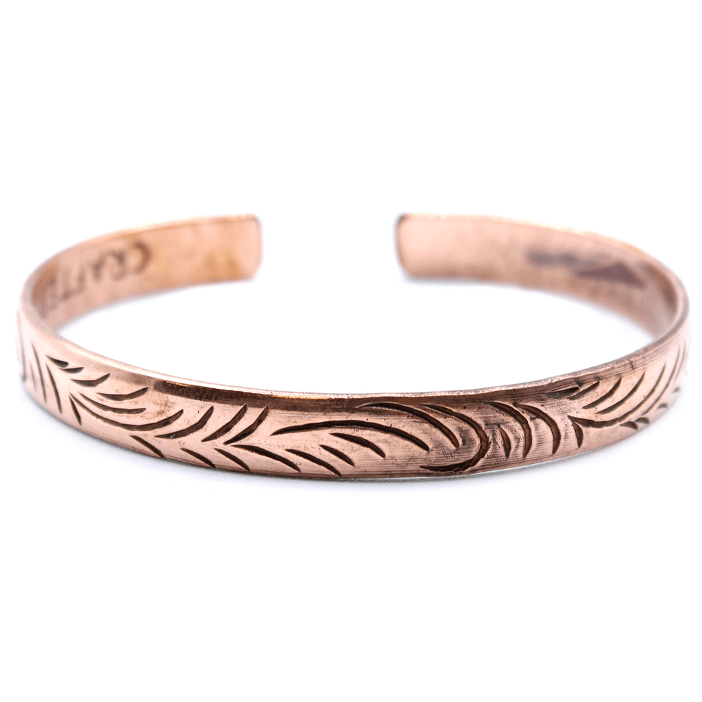Βραχιόλι Χάλκινο Θιβετιανό «Slim Tribal Swirls»-χειροποίητο από το Νεπάλ - μέγεθος ρυθμιζόμενο Φάρδος : 0,8 cm Βάρος: 16 g - mykarma.gr