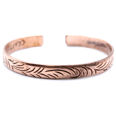 Βραχιόλι Χάλκινο Θιβετιανό «Slim Tribal Swirls»-χειροποίητο από το Νεπάλ - μέγεθος ρυθμιζόμενο Φάρδος : 0,8 cm Βάρος: 16 g - mykarma.gr