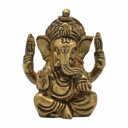 Ganesh - ορείχαλκος - μικρογραφία. Βάρος: 120 g. Διαστάσεις: 5 εκ - mykarma.gr