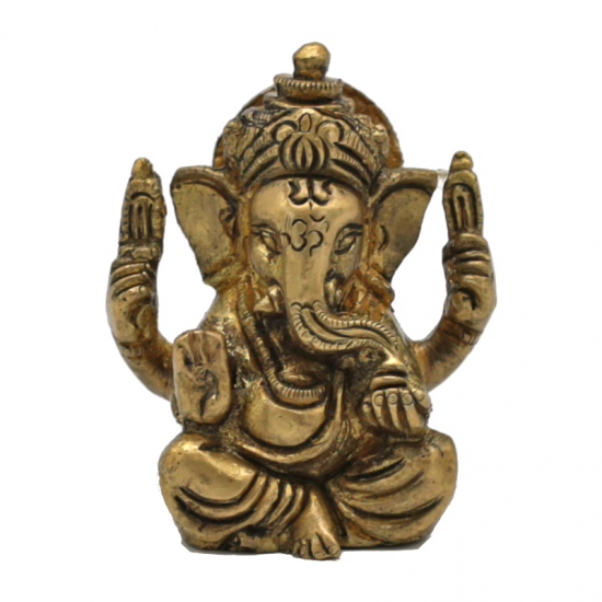 Ganesh - ορείχαλκος - μικρογραφία. Βάρος: 120 g. Διαστάσεις: 5 εκ - mykarma.gr