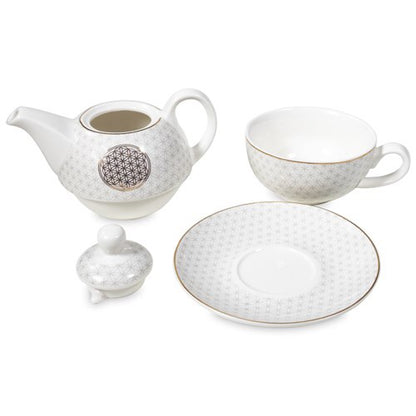 Σετ Τσαγιού απο πορσελάνη (Bone China) με Flower of Life. - mykarma.gr