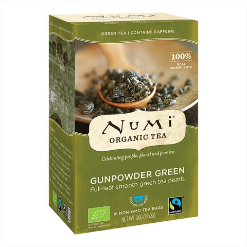 Organic Numi Gunpowder Green Tea - 18 x 2 g  ΣΑΚΟΥΛΑΚΙΑ Πράσινο Τσάι - περιέχει καφεΐνη - mykarma.gr