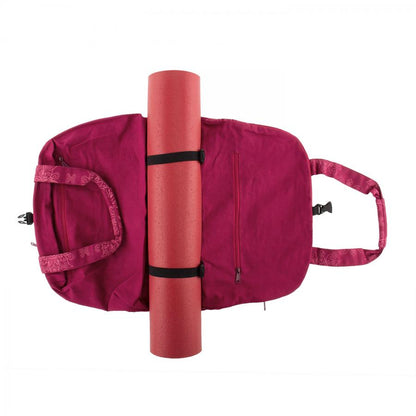 Bodhi Yoga Mat Bag Namaste Maharaja - Πολυλειτουργική Τσάντα Μεταφοράς για στρώμα - βαμβάκι - Lotus Berry . - mykarma.gr