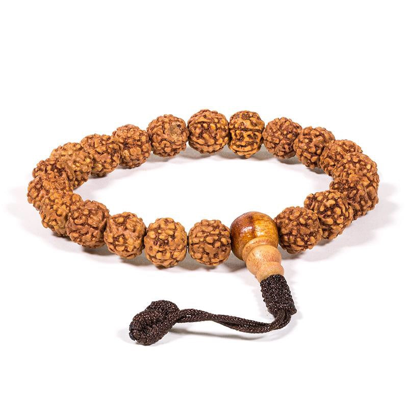 Mala / Βραχιόλι με 21 χάντρες από Rudraksha.Διαστάσεις: 0,8 cm. Μέγεθος ρυθμιζόμενο. - mykarma.gr