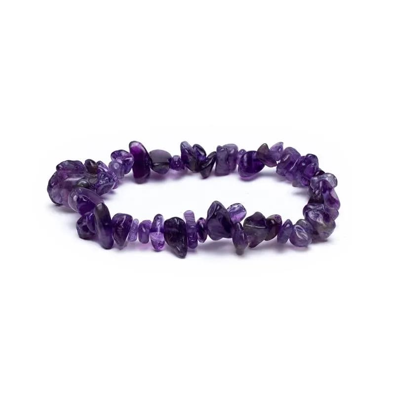 Βραχιόλι από Αμέθυστο (Amethyst) - ελαστικό. Χάντρες ± 7 mm. - mykarma.gr