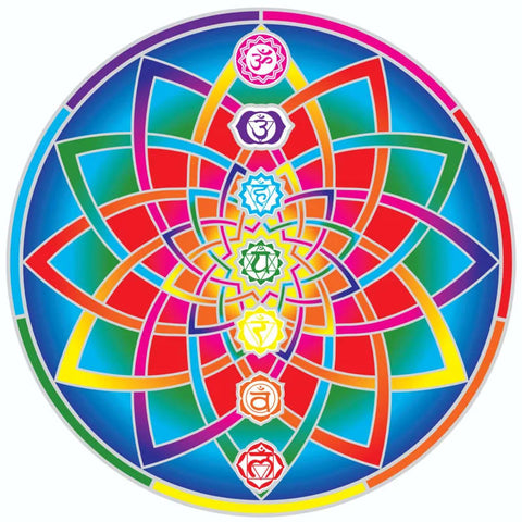 Κρεμαστά τοίχου - Αυτοκόλλητο Cosmic Chakra Mandala.Διαστάσεις: 14εκ - mykarma.gr