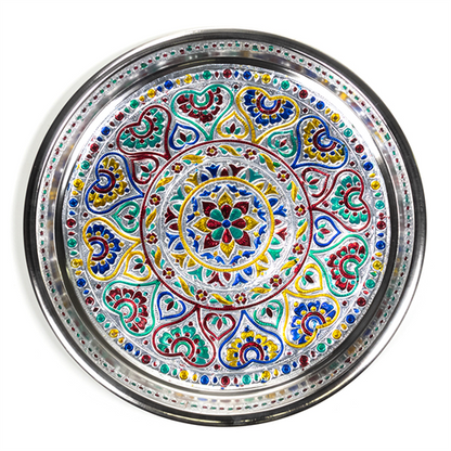 Δίσκος Προσφοράς Mandala(Offering Plate).Βάρος 300 γρ.Χρώμα:Μαύρο,Πολύχρωμο.Υλικό:Αλουμίνιο & Ανοξείδωτο ατσάλι.Μέγεθος:28x2.5 εκ. - mykarma.gr