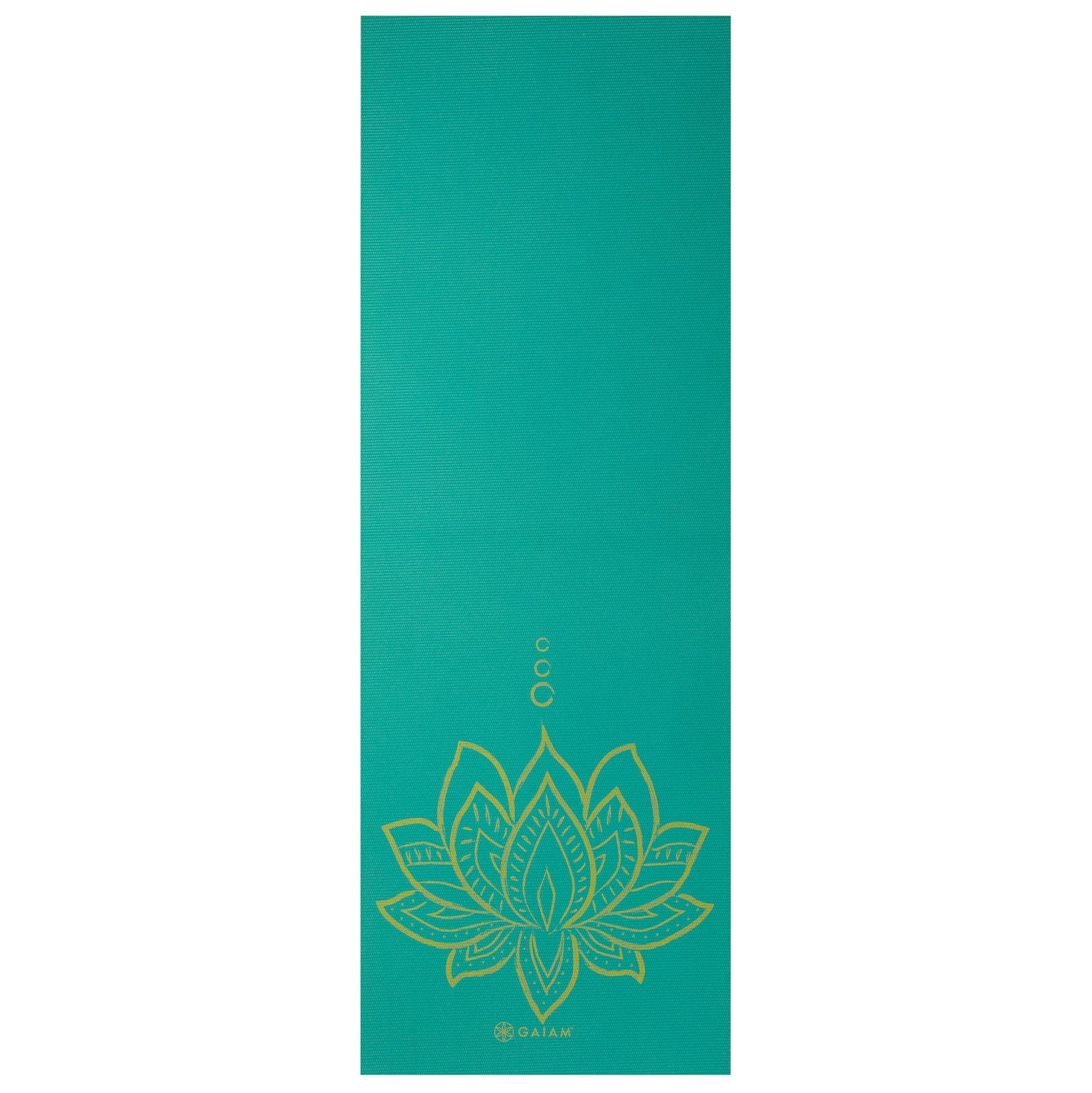 Gaiam  Reversible Στρωμα Yoga Turquoise Lotus - 2 Διαφορέτικα σχέδια στο ίδιο στρώμα(2 όψεις) Διαστάσεις: Μήκος: 173 εκ Πλάτος: 61 εκ Πάχος: 6 mm - mykarma.gr