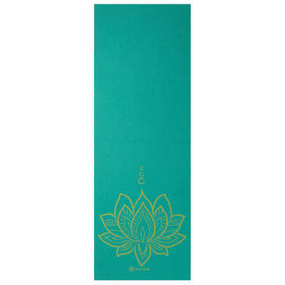 Gaiam  Reversible Στρωμα Yoga Turquoise Lotus - 2 Διαφορέτικα σχέδια στο ίδιο στρώμα(2 όψεις) Διαστάσεις: Μήκος: 173 εκ Πλάτος: 61 εκ Πάχος: 6 mm - mykarma.gr