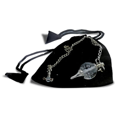 Εκκρεμές (Pendulum) Rock Crystal-Λευκός Χαλαζίας- σφαιρικό σχήμα - σε μέταλλο.Βάρος: 12 g.Διαστάσεις: 3,5 × 1,7 εκ - mykarma.gr