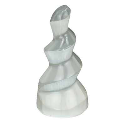 Φυσικό ορυκτό πέτρωμα- Selenite Spiral - Σεληνιτης .Διαστάσεις 10 x 3,5 εκ. - mykarma.gr