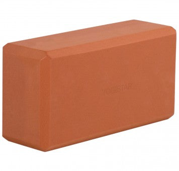 Yogistar - Yoga & Pilates block -  'Basic'(terracotta).Διαστάσεις 22cm x 11cm x 7 cm.Βάρος: 175g - mykarma.gr