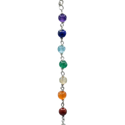 Εκκρεμές (Pendulum)Λευκός Χαλαζίας (White Quartz) & 7 Chakra ημιπολύτιμες πέτρες.Βάρος: 15 g.Διαστάσεις: 3 εκ - mykarma.gr