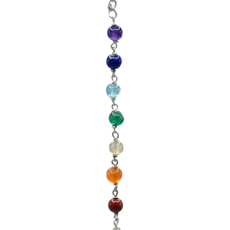 Εκκρεμές (Pendulum)Λευκός Χαλαζίας (White Quartz) & 7 Chakra ημιπολύτιμες πέτρες.Βάρος: 15 g.Διαστάσεις: 3 εκ - mykarma.gr