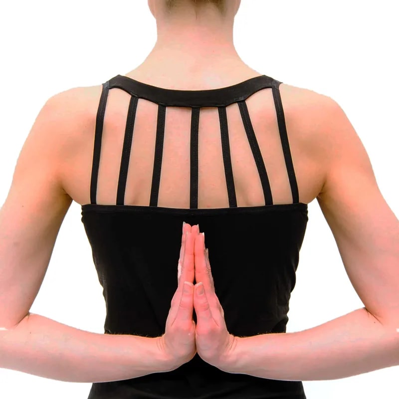 Γιόγκα T-shirt Top 'Chaturanga'- χωρίς ραφές μαύρο  M-L - mykarma.gr