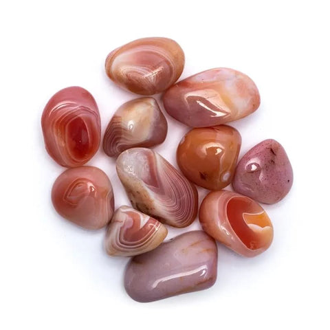 Φυσικό ορυκτό πέτρωμα- Ροζ-Ροζοπορτοκαλί Αχάτης - Pink - Pink Orange Agate - γυαλισμένες πέτρες.Βάρος: 250 γρ Μέγεθος: 2-3 εκ. - mykarma.gr