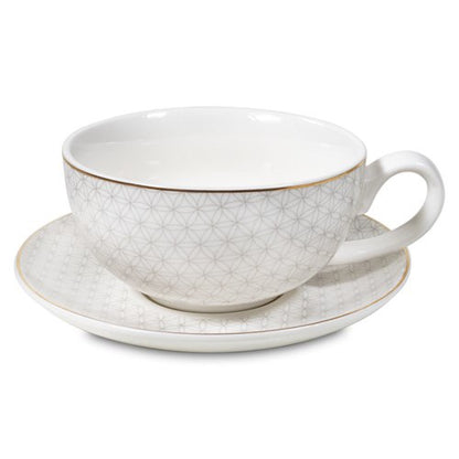 Σετ Τσαγιού απο πορσελάνη (Bone China) με Flower of Life. - mykarma.gr