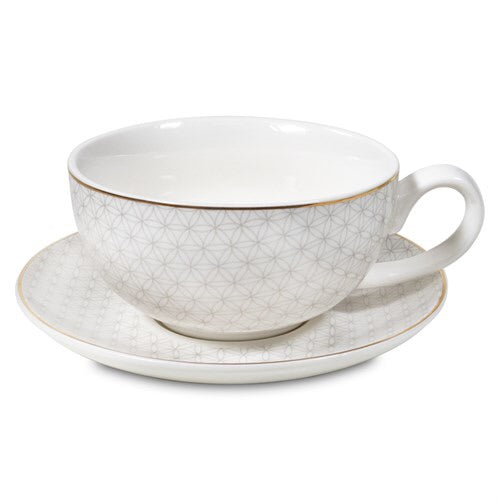 Σετ Τσαγιού απο πορσελάνη (Bone China) με Flower of Life. - mykarma.gr