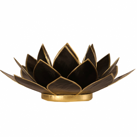 Lotus ατμοσφαιρικό φως Capiz - μαύρο - με χρυσή επένδυση  13,5 εκ. - mykarma.gr