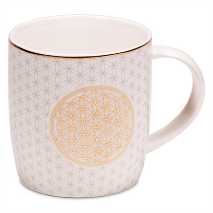Ενα υπέροχο δώρο! Tea Infuser-Κούπα Flower of Life.Υλικό:Πορσελάνη Περιεκτικότητα:400ml. - mykarma.gr