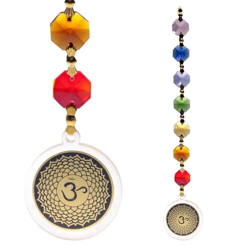 Κρύσταλλοι Feng Shui-Ohm Crown Chakra Crystal String κρυστάλλινη διακόσμηση παραθύρων  20cm - mykarma.gr