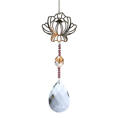 Κρύσταλλοι Feng Shui-Κρεμαστο- Lotus & Κρυστάλλινη σφαίρα. Διαστάσεις: 30 εκ - mykarma.gr