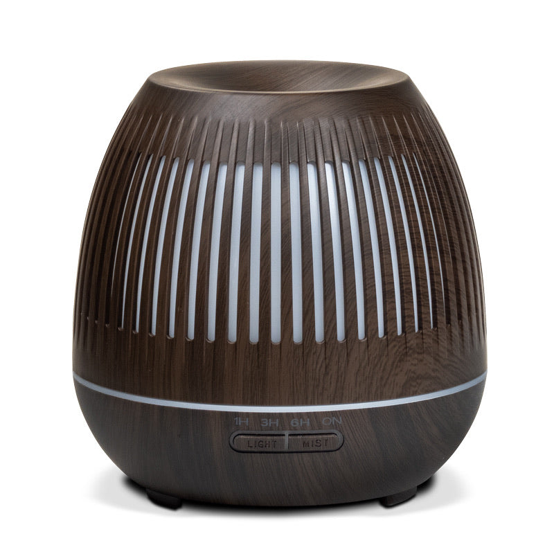 Ultrasonic aroma diffuser “Gaia”-Ηλεκτρικός διαχυτής αρώματος για Αιθέριο έλαιο - χρώμα καφέ. Περιεκτικότητα 400ml Μέγεθος:16,5 x 16,8 cm - mykarma.gr