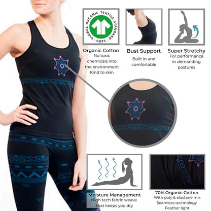 Γιόγκα T-shirt Top 'Namaste'- από Οργανικό Βαμβάκι χωρίς ραφές   S-M - mykarma.gr