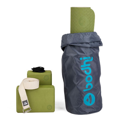 Bodhi Yoga Sets - Yoga Set Flow Olive Green/Sand - Στρώμα 183 x 60 cm 5 mm & 2 Block 22,8 x 15  x 7,6 cm & Ιμάντας 2,5 m x 3,8 cm - mykarma.gr