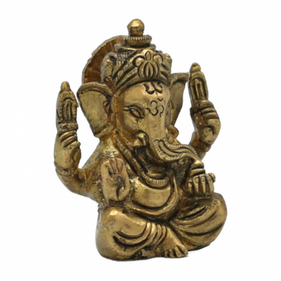 Ganesh - ορείχαλκος - μικρογραφία. Βάρος: 120 g. Διαστάσεις: 5 εκ - mykarma.gr