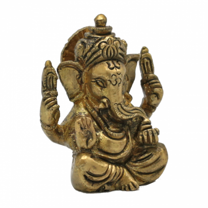 Ganesh - ορείχαλκος - μικρογραφία. Βάρος: 120 g. Διαστάσεις: 5 εκ - mykarma.gr